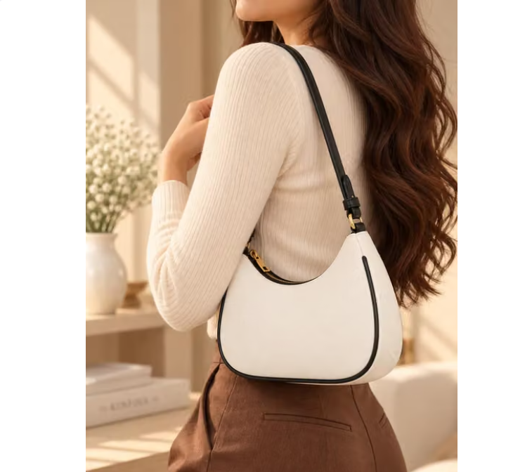 Stylish Shoulder Bag with Zipper Closure