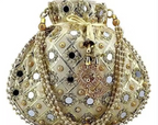 Potli Bags for Ladies for Wedding Parties Mirror Embellished Embroidered Bag for Women
