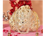 Potli Bags for Ladies for Wedding Parties Mirror Embellished Embroidered Bag for Women