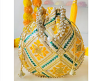 Women Hand Embroidered Wedding Bridal Potli bag for girls and women for wedding festivals gift purpose