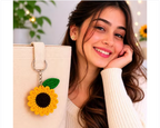 Handmade Crochet Sunflower Keychain for Girls | Cute Flower Bag Charm | Gift Item for Women
