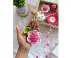 Pink flower keychain pack of 1