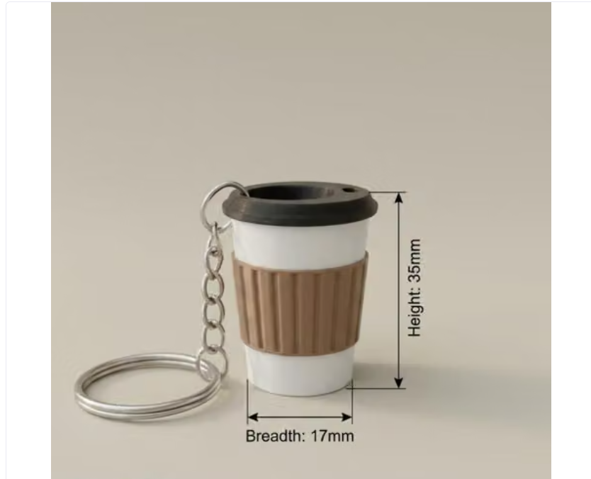 Coffee Cup Charm For Bags & Key