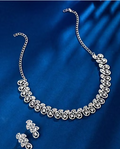 Rhodium Plated Jewellery Set with White Austrian Diamond